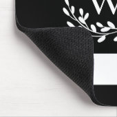 白黒フローラモノグラム マウスパッド (コーナー)