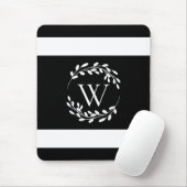 白黒フローラモノグラム マウスパッド (マウス)
