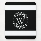 白黒フローラモノグラム マウスパッド (正面)