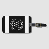 白黒フローラモノグラム ラゲッジタグ (正面横)