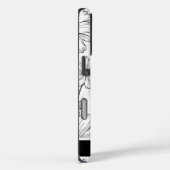 白黒フローララインアート頭が切れる電話 Case-Mate iPhoneケース (裏面 / 右)