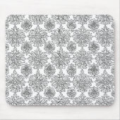 白黒フローララインアート マウスパッド (正面)