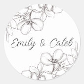 白黒フローララインアー結婚ツ ラウンドシール (正面)