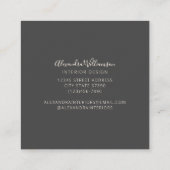 白黒フローラリースミニマル スクエア名刺 (裏面)