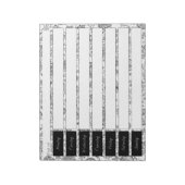 白黒フローラルパターンウィークリープランナーパッド ノートパッド (回転)