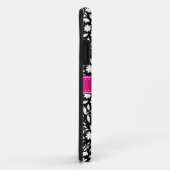 白黒フローラルパターンピンクモノグラム Case-Mate iPhoneケース (裏面/右)