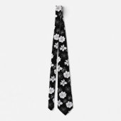 白黒フローラルパターン ネクタイ (裏面)