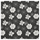 白黒フローラルパターン ファブリック (見本)