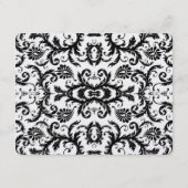 白黒フローラレッドトリムレジス結婚ト エンクロージャーカード (裏面)