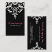 白黒フローラレースの結婚デザイン事業 名刺 (正面/裏面)