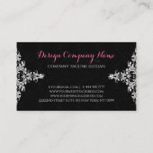 白黒フローラレースの結婚デザイン事業 名刺 (裏面)