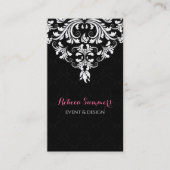 白黒フローラレースの結婚デザイン事業 名刺 (正面)