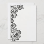 白黒フローラレースシフォーマルックブライダルシャワー 招待状 (裏面)