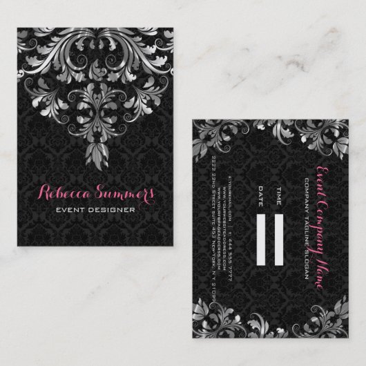 白黒フローラレース 名刺 (正面/裏面)