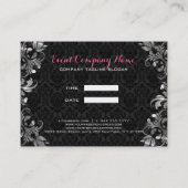 白黒フローラレース 名刺 (裏面)