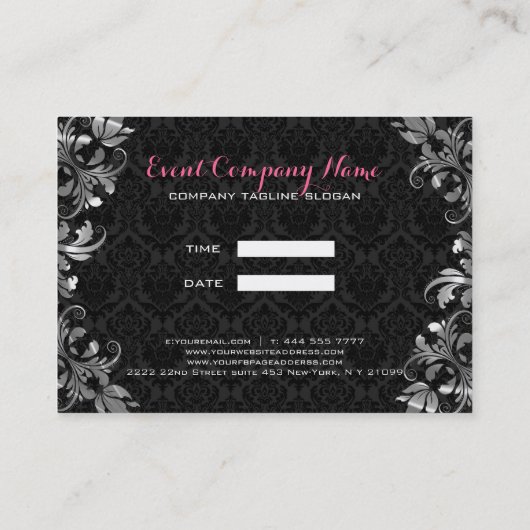 白黒フローラレース 名刺 (裏面)