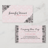 白黒フローラヴィンテージレース 名刺 (正面/裏面)