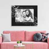 白黒フローラ写真テンプレート写真 キャンバスプリント (インサイチュ (リビング))