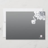 白黒フローラ写真招待状 招待状 (裏面)