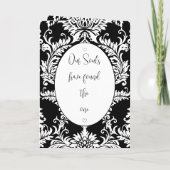 白黒フローラ写真結婚の2倍 招待状 (裏面)