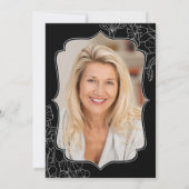 白黒フローラ写真60th誕生日パーティー 招待状 (裏面)