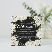 白黒フローラ卒業パーティー招待状 招待状 (スタンド正面)