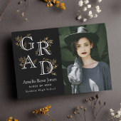 白黒フローラ卒業写真 案内状