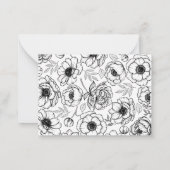 白黒フローラ名モノグラム ノートカード (裏面)