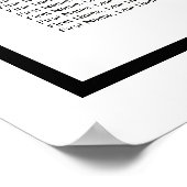 白黒フローラ国の結婚式のシーティングチャート ポスター (角)