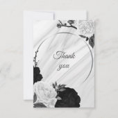 白黒フローラ大理石 サンキューカード (正面)