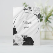 白黒フローラ大理石 サンキューカード (スタンド正面)