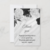 白黒フローラ大理石 サンキューカード (正面)