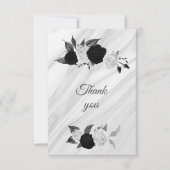 白黒フローラ大理石 サンキューカード (正面)