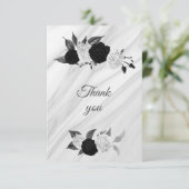 白黒フローラ大理石 サンキューカード (スタンド正面)