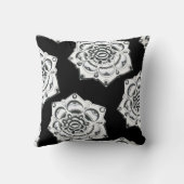白黒フローラ対称モノクロ クッション (裏面)
