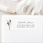 白黒フローラ差出人住所ラベル3 ラベル (インサイチュ)