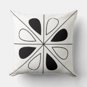 白黒フローラ幾何学模様 クッション (正面)