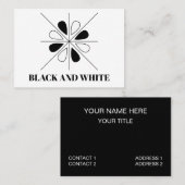 白黒フローラ幾何学模様 名刺 (正面/裏面)