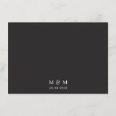 白黒フローラ幾何学的結婚フレーム詳細 エンクロージャーカード (裏面)