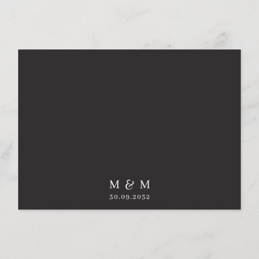 白黒フローラ幾何学的結婚フレーム詳細 エンクロージャーカード (裏面)