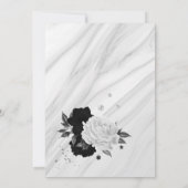 白黒フローラ幾何学誕生日パーティー 招待状 (裏面)