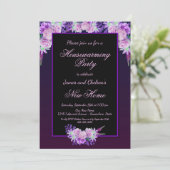 白黒フローラ引っ越し祝いパーティーパーティー 招待状 (スタンド正面)