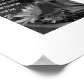 白黒フローラ引用文ウォール ポスター (角)