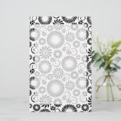 白黒フローラ文房具 便箋 (スタンド正面)