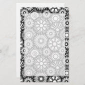 白黒フローラ文房具 便箋 (正面/裏面)