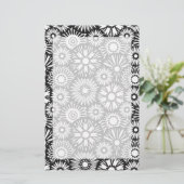 白黒フローラ文房具 便箋 (スタンド正面)