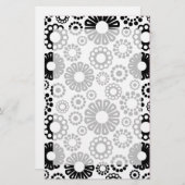 白黒フローラ文房具 便箋 (正面/裏面)