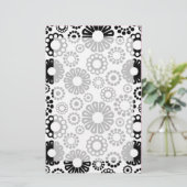 白黒フローラ文房具 便箋 (スタンド正面)