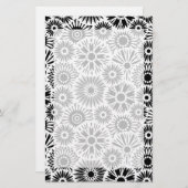 白黒フローラ文房具 便箋 (正面/裏面)