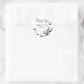 白黒フローラ旋回結婚式の引き出物シール ラウンドシール (バッグ)